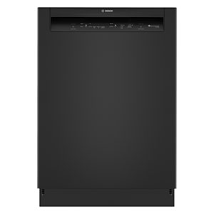 Bosch 100 Series 24" 52dB Smart Front-Control PureDry Precision Spray Arms Dishwasher (SHE2ADF6N) - Black