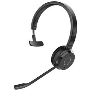 Jabra Evolve 65 TE On-Ear Noise Cancelling Bluetooth Mono Headset with Microphone (6693-839-409-01) - Black