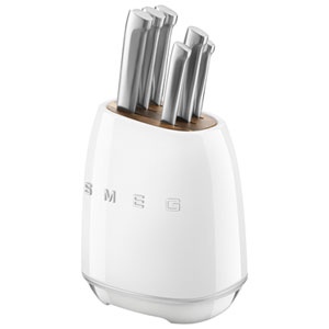 Smeg Stainless Steel 6-Piece Knife Block Set (KBSF02WH) - White