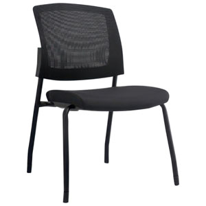 TygerClaw Low-Back Fabric Guest Office Chair - Black