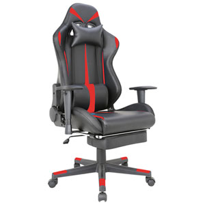 TygerClaw Ergonomic High-Back Fabric Gaming Chair - Red/Black