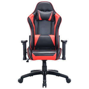 TygerClaw Ergonomic High-Back Faux Leather Gaming Chair - Red