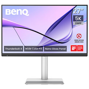 BenQ 27" 5K 70Hz 5ms GTG IPS LED Nano Gloss Monitor pour MacBook (MA270S) - argent