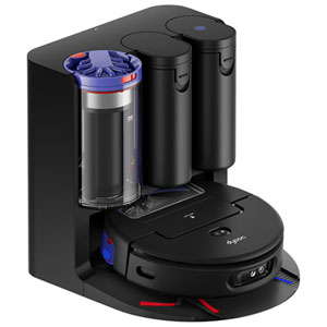 Dyson Spot+Scrub Ai Robot Vacuum & Mop for Multi-Surface with Self-Cleaning Roller, Self-Empty Dock, LiDAR, 140 min - Matte Black/Blue