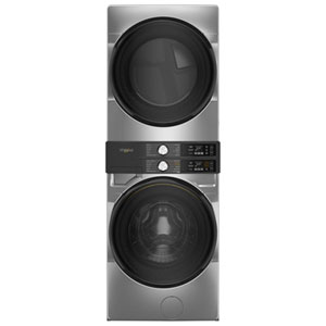 Whirlpool 5.2 Cu. Ft. Electric Washer & 7.4 Cu. Ft. Dryer Laundry Tower (YWEF5727TR) - Radiant Silver