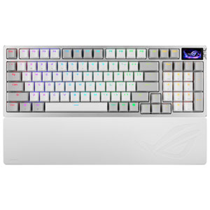 ASUS ROG Azoth 96 HE Bluetooth Magnetic Switch Gaming Keyboard with OLED Touchscreen Display - White