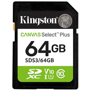 Kingston Canvas Select Plus 64GB 100MB/s SDXC UHS-I Memory Card
