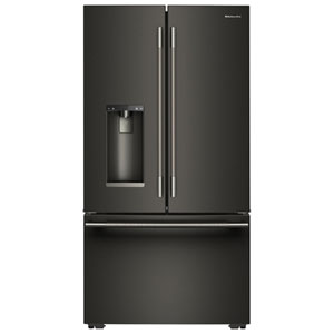 KitchenAid 36" 23.1 Cu. Ft. French Door Refrigerator with Water & Ice Dispenser (KRFC536SBE) - Black Ore