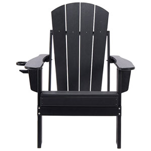 Lake Country Outdoors High-Density Polyethylene Adirondack Chair - Black