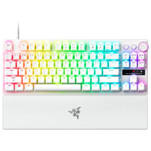 Razer Huntsman V3 Pro Clavier de jeu esports TKL avec interrupteurs optiques analogiques mécaniques 8KHz - Blanc