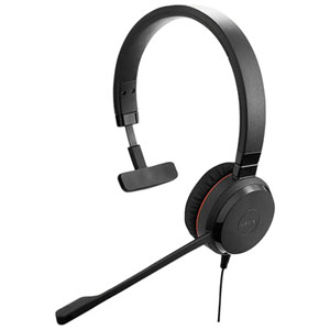 Jabra Evolve 20 On-Ear Wired Headset with Microphone - Black