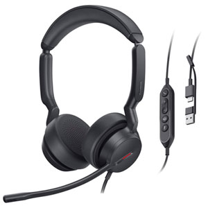 Yealink UH44 AI Noise Cancellation Wired Headset with Microphone - Black