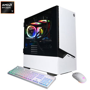 CyberPowerPC Gamer Supreme Gaming PC - White (AMD Ryzen 7 8700F/32GB RAM/2TB SSD/Radeon RX 9060 XT/Win11) - English