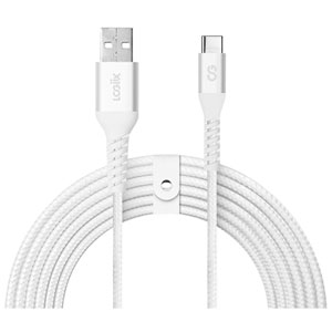 LOGiiX Vibrance XL 3m (9.84 ft.) Braided USB-A to USB-C Cable (LGX-13958) - White