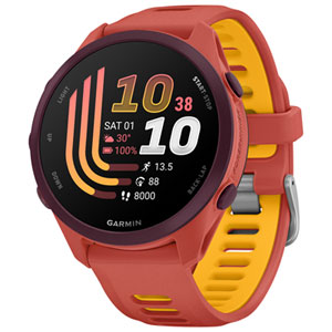 Garmin Forerunner 170 43mm Music AMOLED Bluetooth GPS Running Smartwatch - Raspberry/Mango