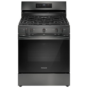 Frigidaire 30" 5.1 Cu. Ft. Fan Convection 5-Burner Free-Standing Gas Range (FCRG3083AD) - Black Stainless Steel