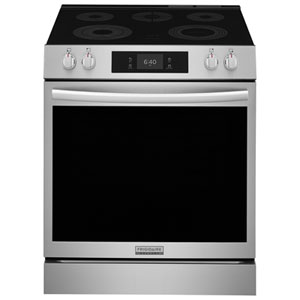Frigidaire Gallery 30" 6.0 Cu. Ft. True Convection 5-Burner Slide-In Gas Range with Integrated Griddle - Stainless