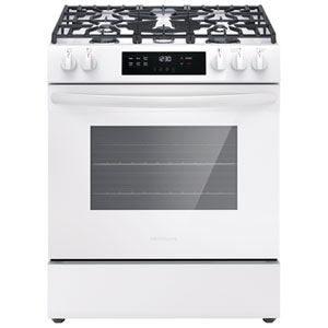 Frigidaire 30" 5.1 Cu. Ft. 5-Burner Slide-In Gas Range (FCFG3062AW) - White