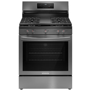 Frigidaire Gallery 30" 5.1 Cu. Ft. True Convection 5-Burner Free-Standing Gas Range (GCRG3060BD) - Black Stainless Steel