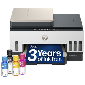 HP Smart Tank 7603 Imprimante Multifonction Sans Fil à Jet d'Encre - Blanc - Encre Rechargeable Gratuite Incluse Jusqu'à 3 Ans