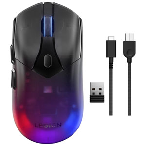 Lenovo Legion M410 16000 DPI Wireless RGB Optical Gaming Mouse - Transparent Black