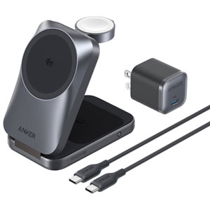 Anker Prime 3-in-1 25W Qi2 Wireless Charging Station with MagSafe (B25N1J11-5)