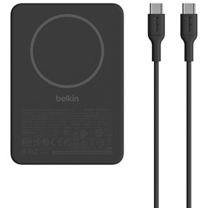 Belkin BoostCharge Slim 5000 mAh Magnetic Wireless Power Bank with Magsafe Qi - Black