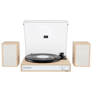 Victrola Harmony Belt Drive Turntable with Speakers - Natural