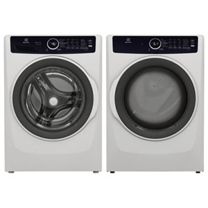 Electrolux 4 Series 5.2 Cu.Ft. HE LuxCare Steam Wash Front Load Washer & 8.0 Cu.Ft. Perfect Steam Electric Dryer - White