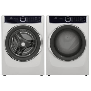 Electrolux 5 Series 5.2 Cu.Ft HE Front Load LuxCare Steam Washer & 8.0 Cu. Ft. LuxCare Electric Steam Dryer - White
