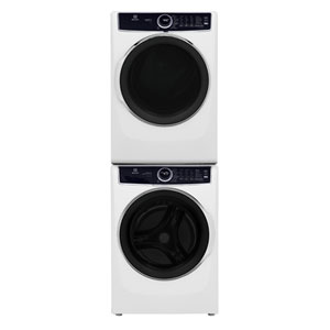 Electrolux 5.2 Cu Ft Front Load Steam Washer & 8 Cu Ft Electric Steam Dryer w/ Stacking Kit - White