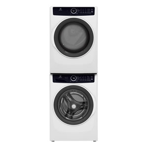 Electrolux 5.2 Cu Ft Front Load Steam Washer & 8 Cu Ft Electric Steam Dryer w/ Stacking Kit - White