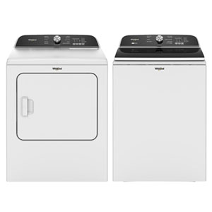 Whirlpool 6.1 Cu. Ft. 2-in-1 High Efficiency Top Load Washer & 7.0 Cu. Ft. Electric Dryer - White