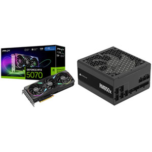 PNY GeForce RTX 5070 ARGB OC 12GB GDDR7 Video Card & Corsair RMx 850-Watt ATX Power Supply