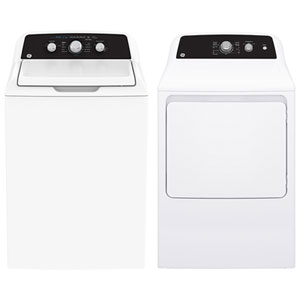 GE 4.4 Cu. Ft. Top Load Washer & 6.2 Cu. Ft. Electric Dryer - White