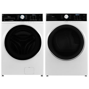 Midea 5.2 Cu. Ft. High Efficiency Front Load Steam Washer & 8.0 Cu. Ft. Electric Steam Dryer - White