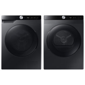 Samsung Compact 2.9 Cu. Ft. HE Smart Dial Front Load Steam Washer & 4.0 Cu. Ft. Electric Dryer Energy Star- Black