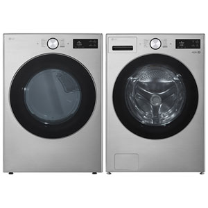 LG 5.8 Cu. Ft. High Efficiency Front Load Steam Washer & 7.4 Cu. Ft. Electric Steam Dryer - Graphite Steel