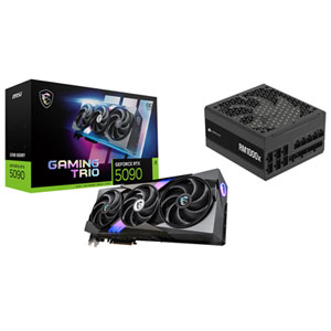 MSI Gaming Trio GeForce RTX 5090 OC 32GB GDDR7 Video Card & Corsair RMx 1000-Watt ATX Fully Modular Power Supply