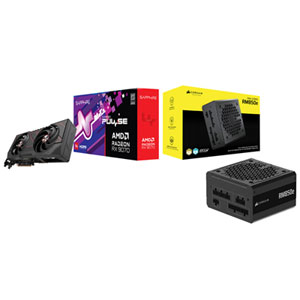 Sapphire Pulse AMD Radeon RX 9070 16GB GDDR6 Video Card & Corsair RMe Series 850-Watt ATX Modular Power Supply