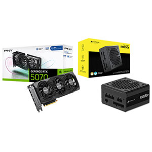 PNY GeForce RTX 5070 OC 12GB GDDR7 Video Card & Corsair RMe Series 850-Watt ATX Modular Power Supply