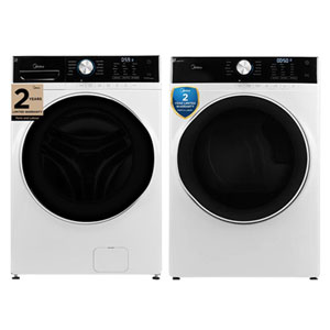 Midea 5.2 Cu. Ft. High Efficiency Front Load Washer & 8.0 Cu. Ft. Front Load Electric Dryer - White