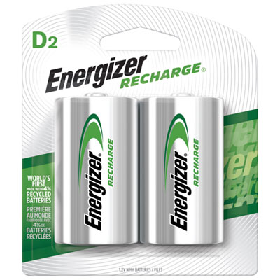Image of Energizer NH50BP-2   D   NiMH 2-Pack Rechargeable Batteries