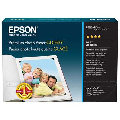 Image of Epson 100-Sheets 4   x 6   Premium Glossy Photo Paper