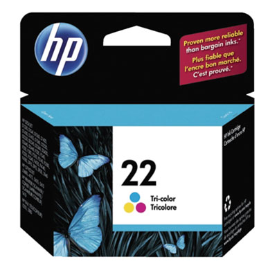 Image of HP 22 Tri-Colour Ink (C9352AC140)