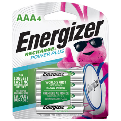 Image of Energizer Recharge Power Plus NH12BP4 4-Pack   AAA   NiMH Rechargeable Batteries
