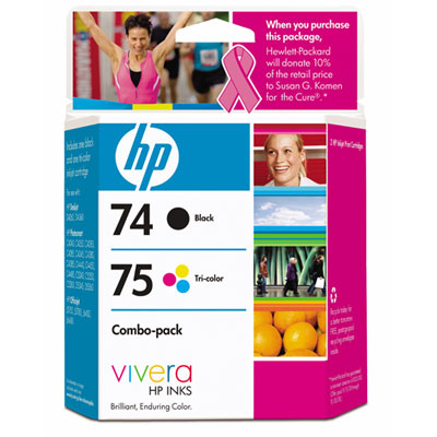 Image of HP 74/75 Black/Tri-Colour Ink (CC659FC) - 2 Pack