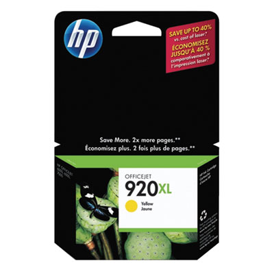 Image of HP 920XL Yellow Ink (CD974AC140)