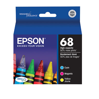 Image of Epson 68 Colour Ink (T068520-S) - 3 Pack