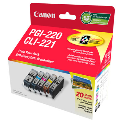 Image of Canon PGI-220/CLI-221 Photo Value Pack - 5 Pack